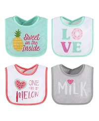 The Peanutshell Baby Girls Terry Bibs, 18 Pack for Feeding, Teething, or Drooling|Girl Foods/Holiday