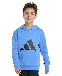 adidas Big Boys Long-Sleeve Essential Logo Fleece Pullover Hoodie