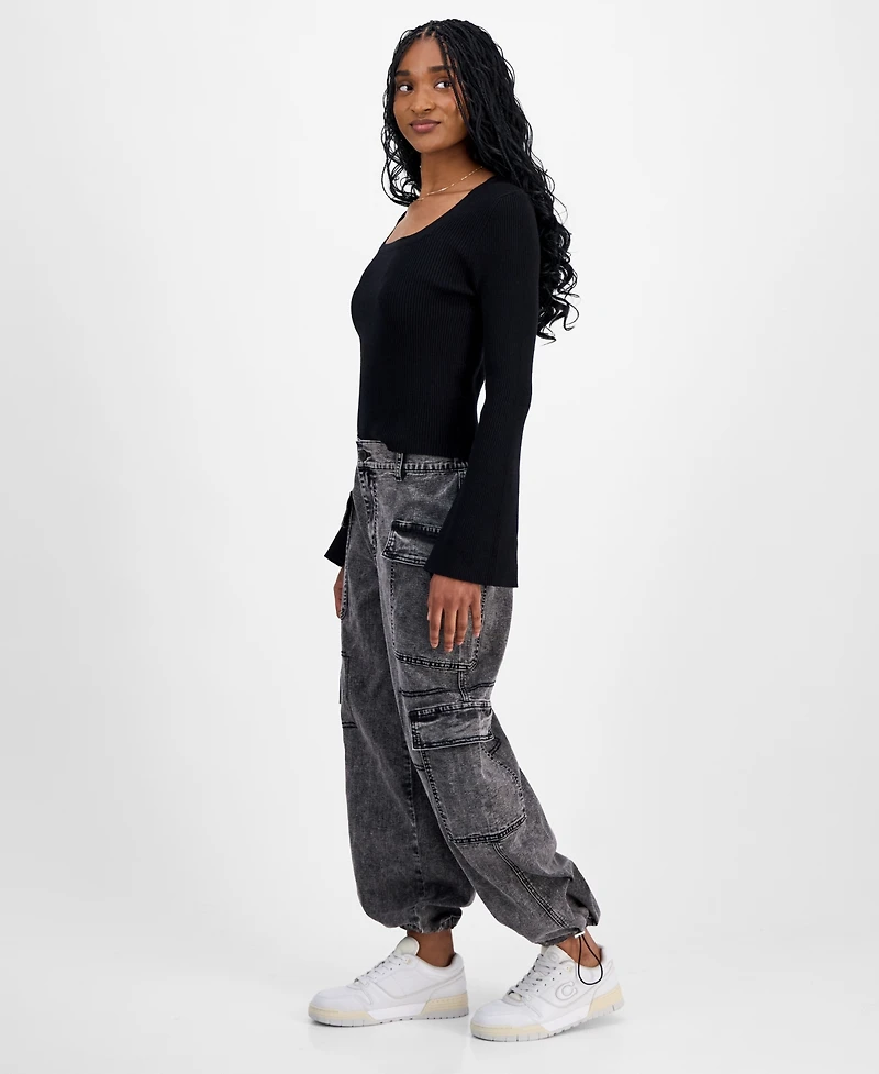 Madden Girl Juniors' Cargo Jogger Jeans