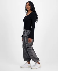 Madden Girl Juniors' Cargo Jogger Jeans