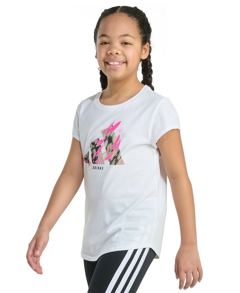 adidas Big Girls Short-Sleeve Essential Logo Graphic Cotton T-Shirt
