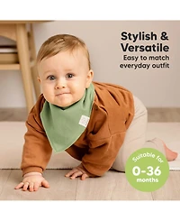 KeaBabies 10pk Baby Bandana Bibs, Cotton Drool Bibs for Boy, Girl, Infant, Newborn