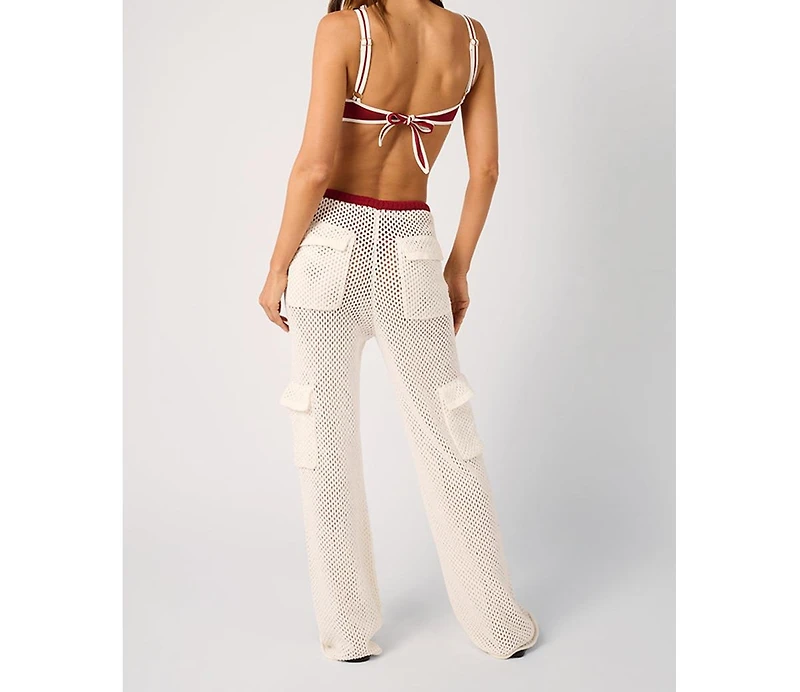 WeWoreWhat Women's Crochet Cargo Pants