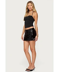 Edikted Women's Aphra Sequin Fringe Mini Skirt