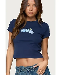 Edikted Women's Bluberry Patch T Shirt