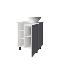 Fm Furniture Pinal Bathroom Vanity, Single Door, 8 Storage Shelves (6 Open and 2 Closed)