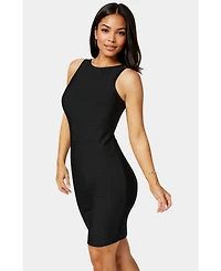 Bebe Women's Racer Neck Bandage Short Dress