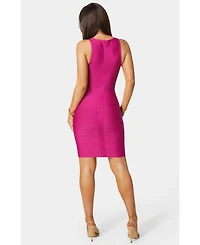 Bebe Women's Racer Neck Bandage Short Dress