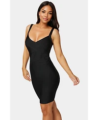 Bebe Women's V-Neck Strap Bandage Dress