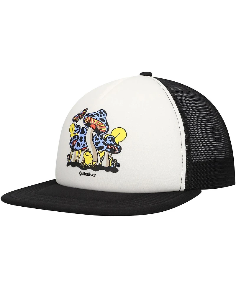 Quiksilver Men's White/Black Tripson Trucker Snapback Hat