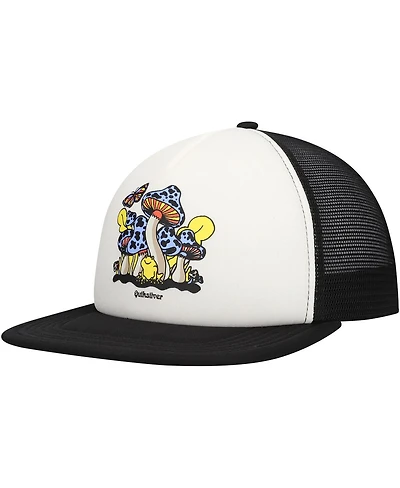 Quiksilver Men's White/Black Tripson Trucker Snapback Hat