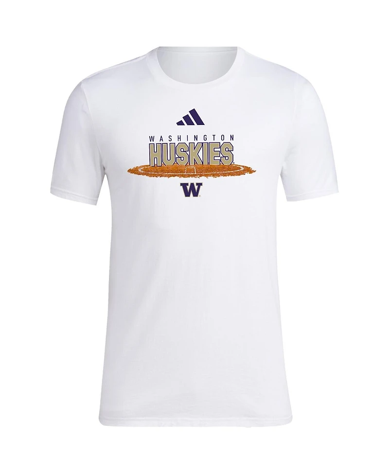 Adidas Men's White Washington Huskies Softball Pitcher's Circle T-Shirt