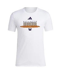 Adidas Men's White Washington Huskies Softball Pitcher's Circle T-Shirt