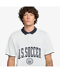 Nike Men's White Usmnt Club Knit Polo Shirt