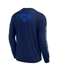Fanatics Men's Navy New Orleans Pelicans Elements Strive Long Sleeve T-Shirt