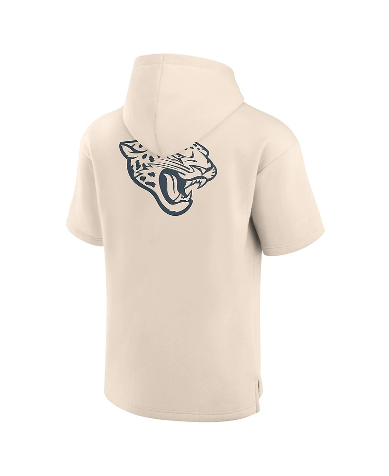 Fanatics Men's Cream Jacksonville Jaguars Elements Future Ground Lettering Short Sleeve Pullover Hoodie