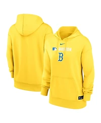 Nike Women's Gold Boston Red Sox City Connect Authentic Collection Performance Pullover Hoodie