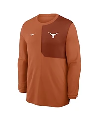 Nike Men's Texas Orange Longhorns 2025 Sideline Coach Uv Performance Long Sleeve T-Shirt