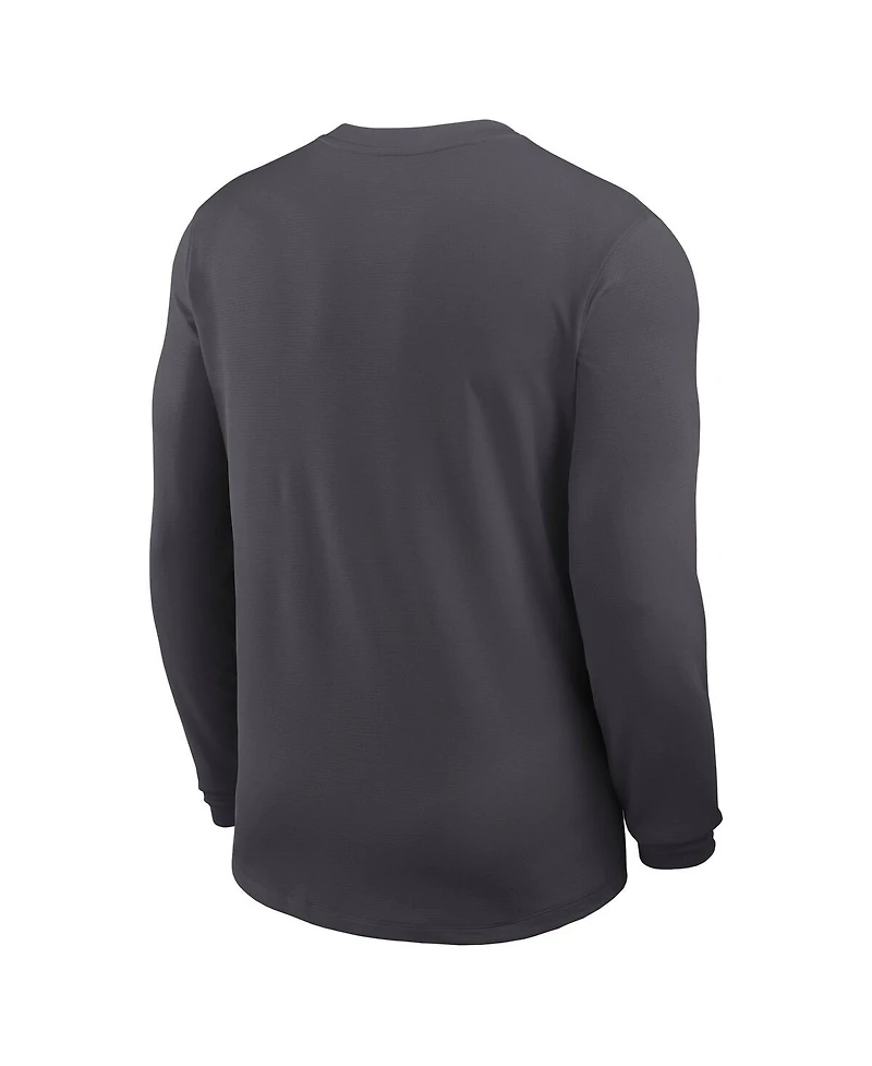Nike Men's Anthracite Texas Longhorns 2025 Sideline Coach Uv Performance Long Sleeve T-Shirt