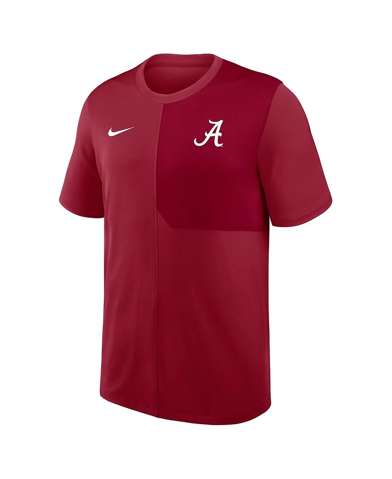 Nike Men's Crimson Alabama Tide 2025 Sideline Uv Performance Coach T-Shirt