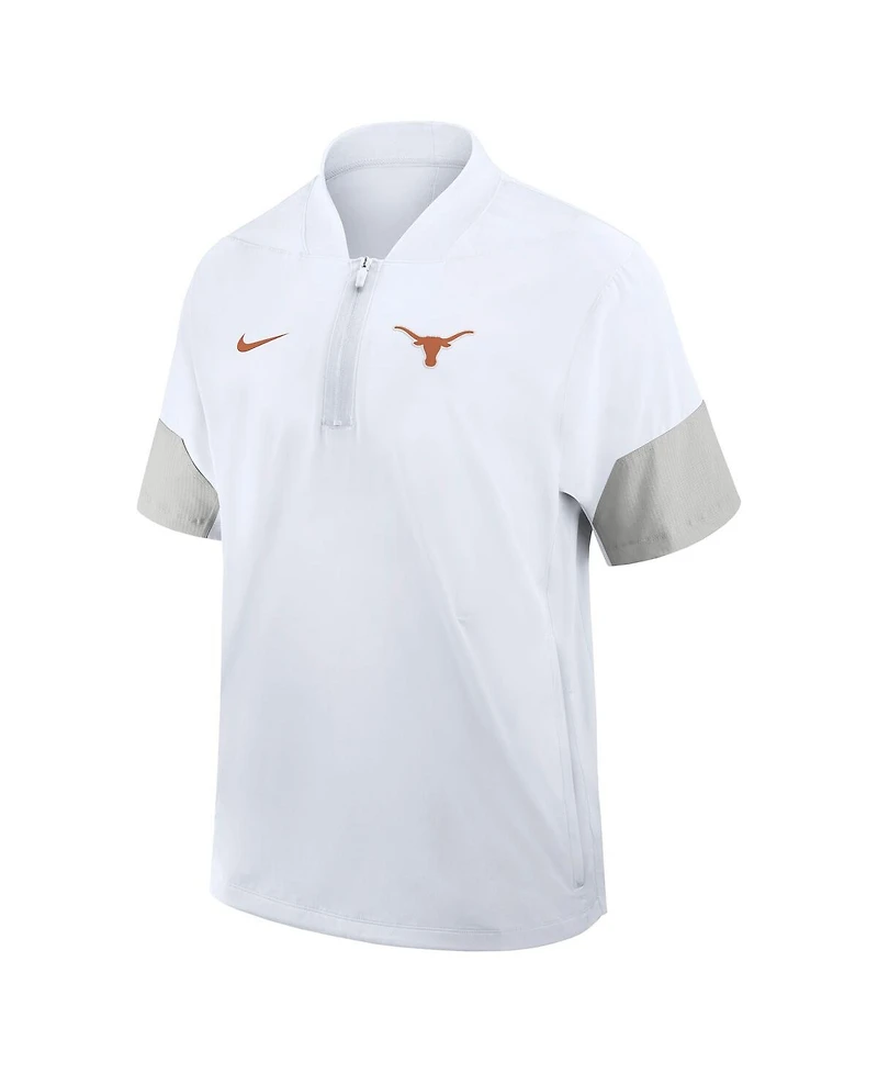 Nike Men's White Texas Longhorns 2025 Sideline Short Sleeve Quarter-Zip Coach Jacket