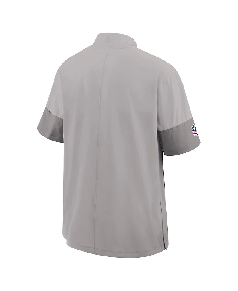 Nike Men's Gray Miami Dolphins Sideline Short Sleeve Quarter-Zip Performance Coach Jacket