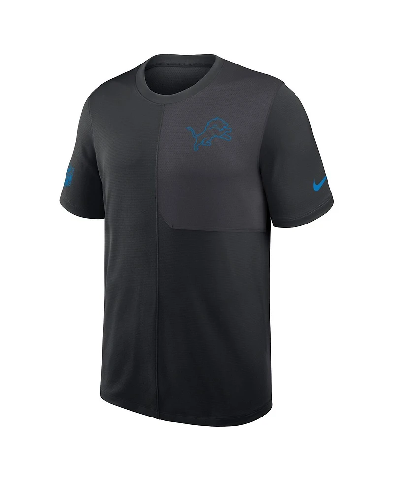 Nike Men's Detroit Lions Sideline Uv Performance Coach T-Shirt