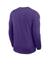 Nike Men's Purple Minnesota Vikings Sideline Coach Uv Performance Long Sleeve T-Shirt
