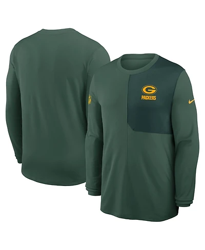 Nike Men's Green Bay Packers Sideline Coach Uv Performance Long Sleeve T-Shirt