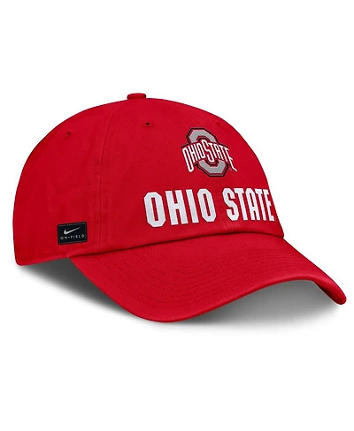 Nike Men's Scarlet Ohio State Buckeyes 2025 Sideline Club Adjustable Hat