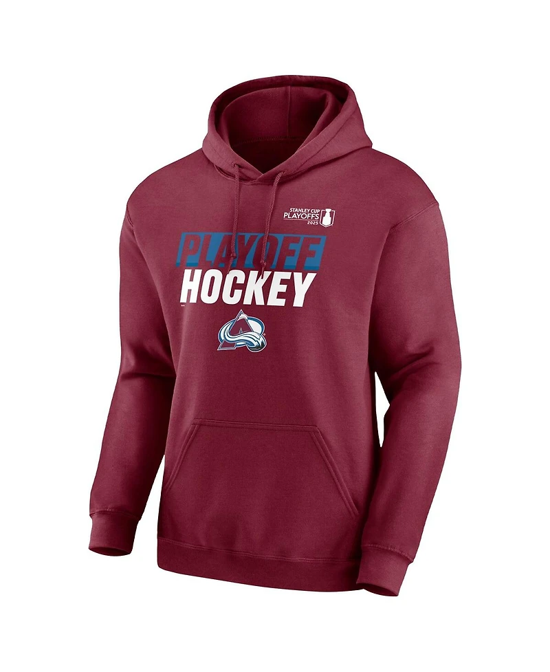 Fanatics Men's Burgundy Colorado Avalanche 2025 Stanley Cup Playoffs Breakout Fleece Pullover Hoodie
