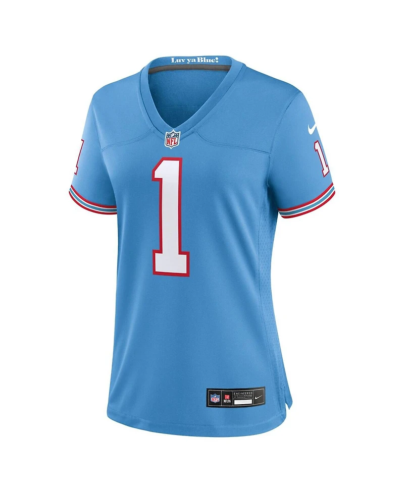 Nike Women's Cam Ward Light Blue Tennessee Titans 2025 Nfl Draft 2nd Alternate Game Jersey