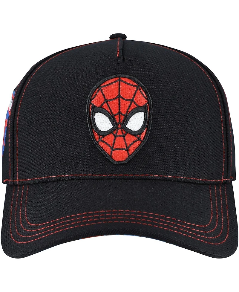 Lids Men's Black Spider-Man Big Print A-Frame Snapback Hat