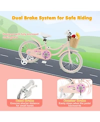 18-Inch Kids Bike with Training Wheels and Adjustable Handlebar Seat