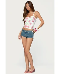 Edikted Women's Beaded Floral Embroidered Tank Top