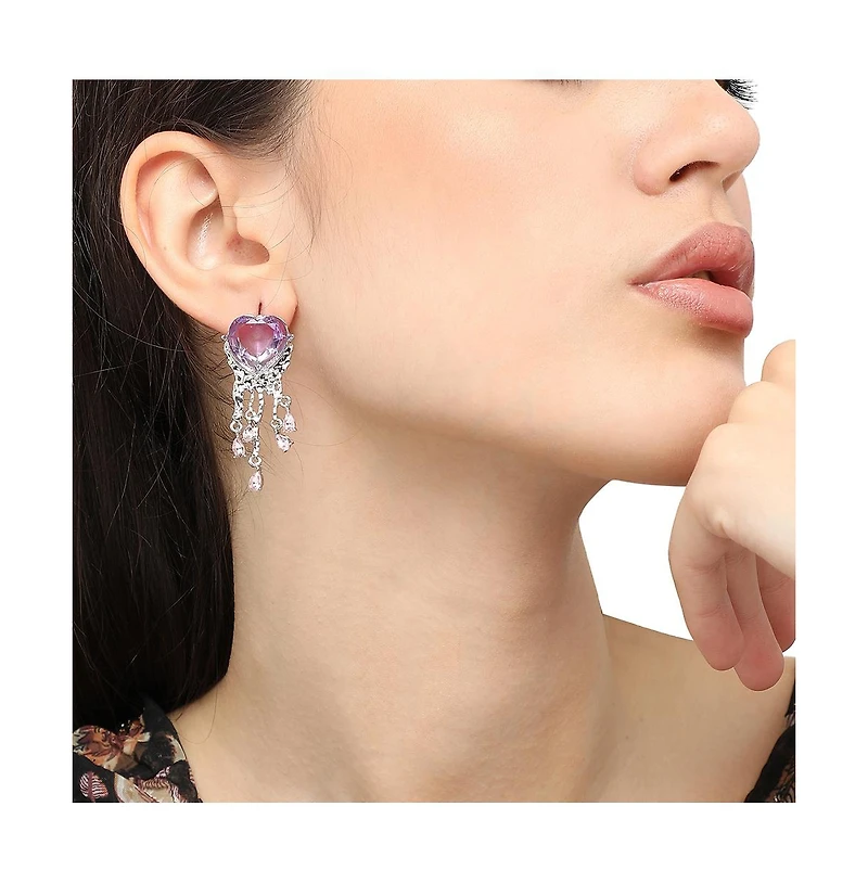 Sohi Heart-Stone Drop Earrings