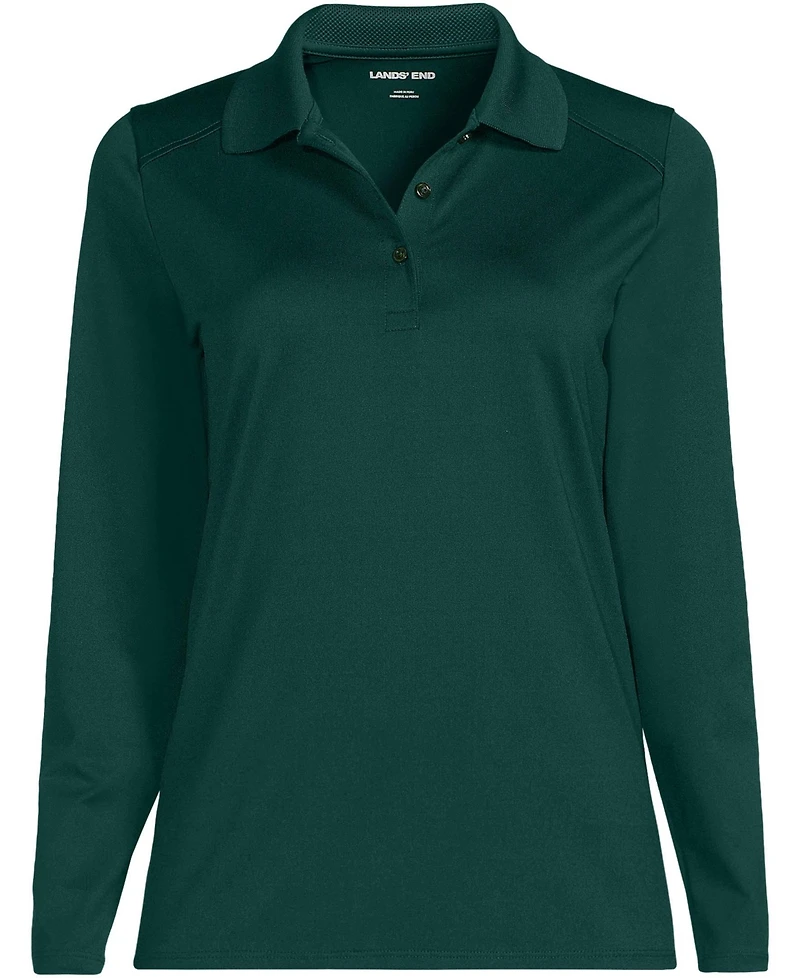 Lands' End Women's Long Sleeve Feminine Fit Rapid Dry Polo Shirt