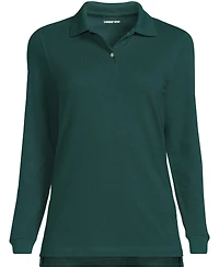 Lands' End Women's School Uniform Long Sleeve Mesh Polo Shirt