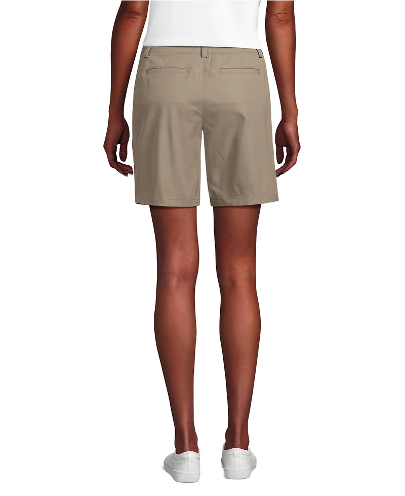 Lands' End School Uniform Women's Active Performance 9" Chino Shorts