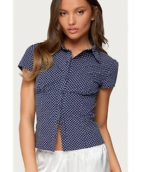 Edikted Women's Polka Dot Tailored Button Up Shirt