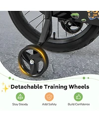 Kids Bike with Training Wheels Adjustable Seat Handlebar for Ages 4 to 7