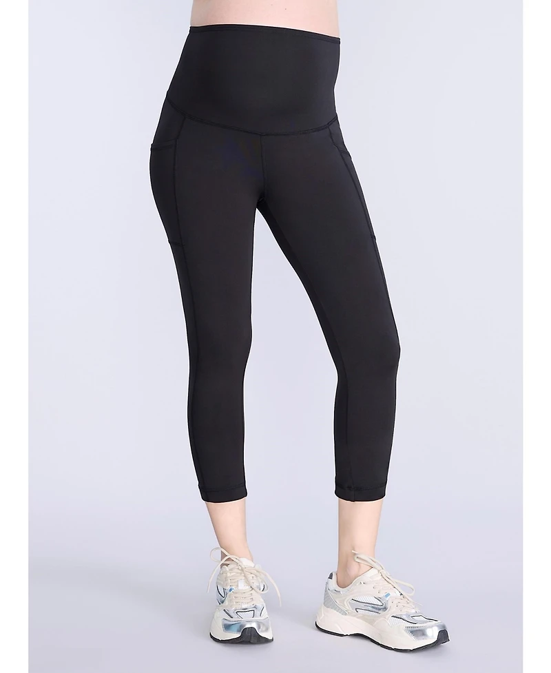 Motherhood Maternity High Waist Over the Belly Active Pocket Crop Legging - 2 Pack