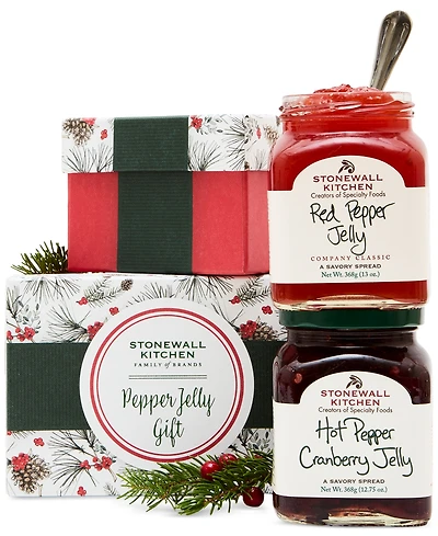 Stonewall Kitchen Holiday Pepper Jelly Collection Gift Box, 2 Piece Set