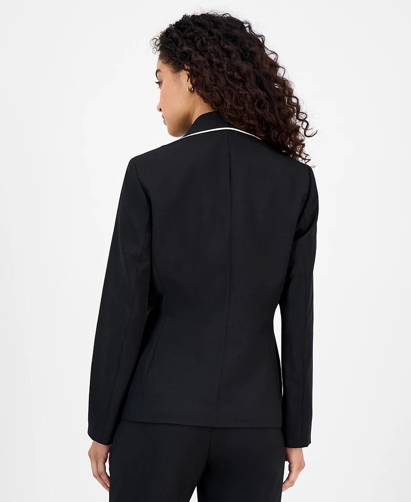 Le Suit Women's Piping-Trim Two-Button Pantsuit