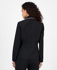 Le Suit Women's Piping-Trim Two-Button Pantsuit