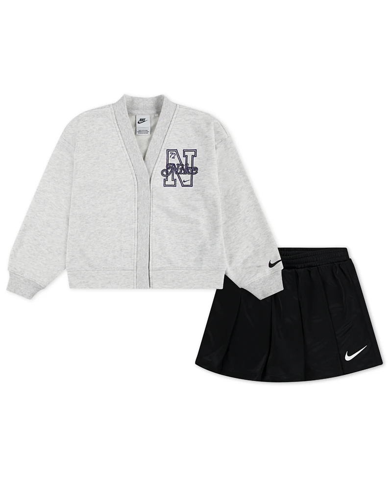 Nike Little Girls 2-Piece Varsity Prep Cardigan and Skort Set