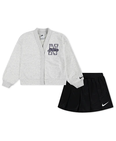 Nike Little Girls 2-Piece Varsity Prep Cardigan and Skort Set