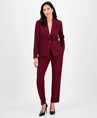 Le Suit Women's Notched Collar One-Button Pantsuit