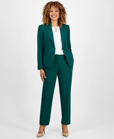 Le Suit Women's Notched Collar One-Button Pantsuit