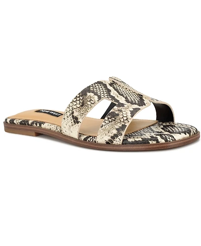 Nine West Women's Giny Cutout Flat Slide Sandals